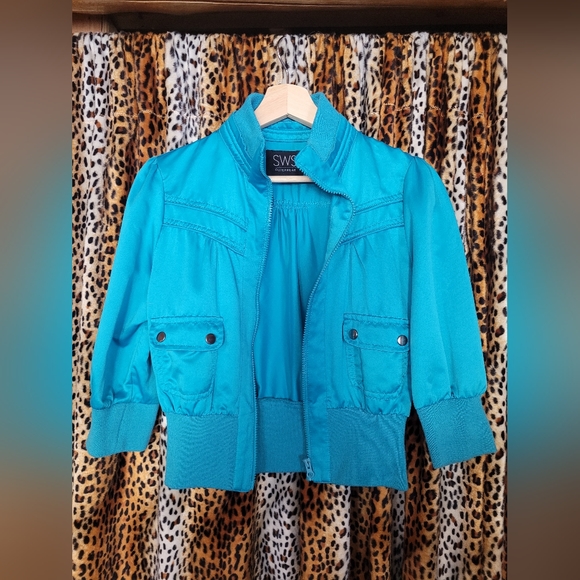 80's style turquoise jacket - Picture 1 of 4
